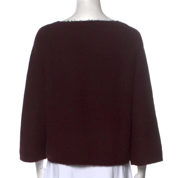 NWOT 3.1 Phillip Lim wool-yak blend boho sweater, burgundy, relaxed fit, XS/S - Picture 2 of 9